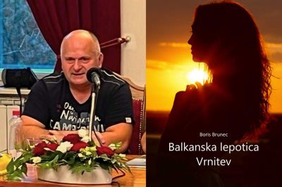 Boris Brunec in naslovnica romana Balkanska lepotica - Vrnitev