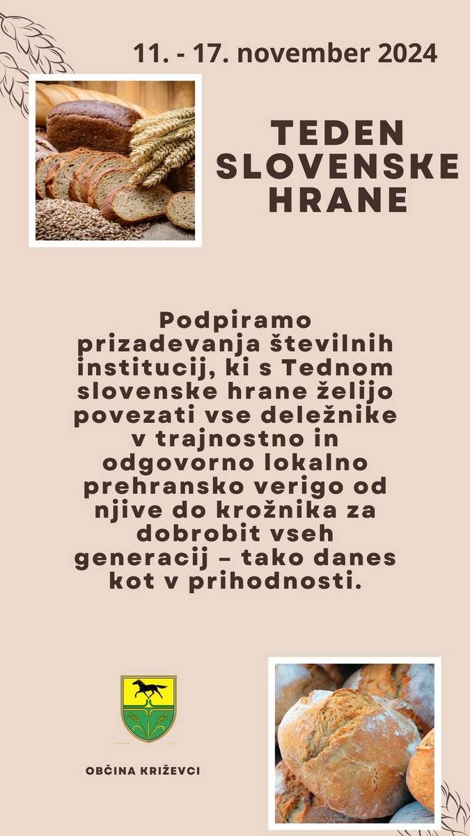 Teden slovenske hrane v občini Križevci