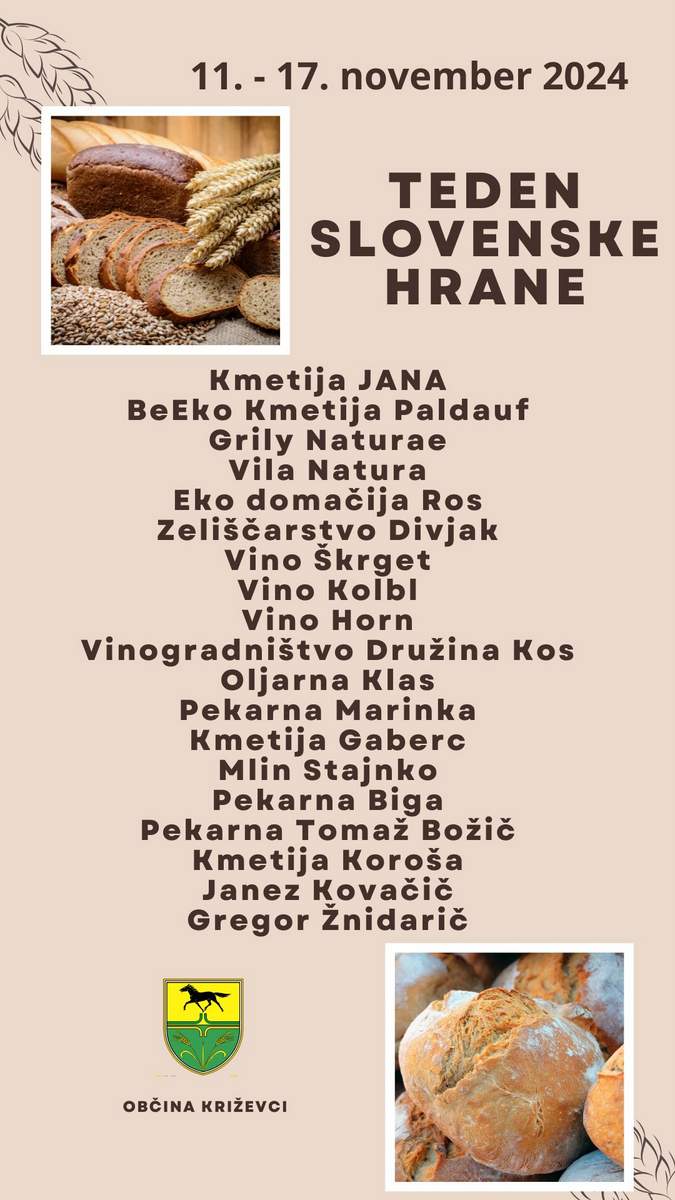 Teden slovenske hrane v občini Križevci