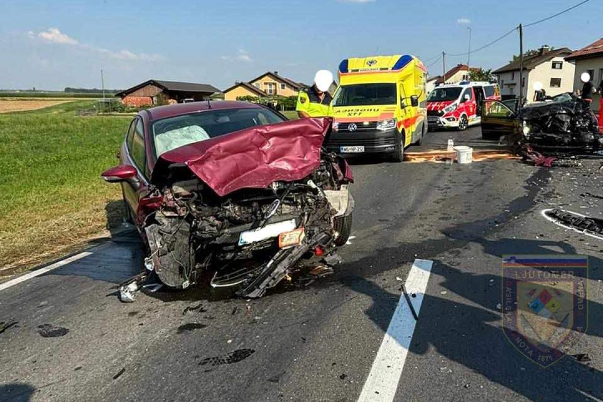 Prometna nesreča v Stari Novi vasi, foto: PGD Ljutomer