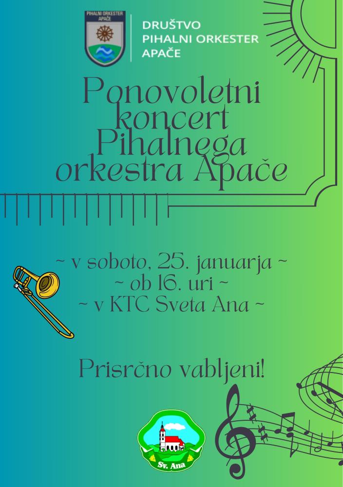 Ponovoletni koncert Pihalnega orkestra Apače